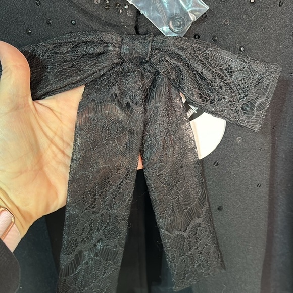 Prabal Gurung for target black sequined lace bow cape nwt perfect - Picture 2 of 10